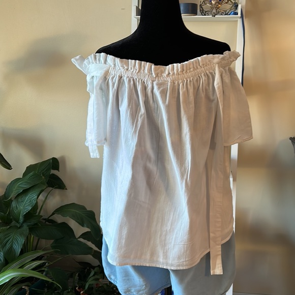 NOISY MAY off shoulder white top size large - Picture 6 of 9
